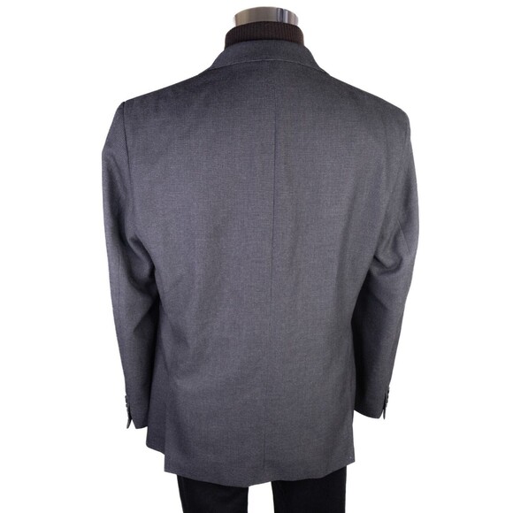 Calvin Klein Sport Coat Mens 42R Gray Micro Check Poly Blend 2 Button Dual-Vent - Picture 8 of 13